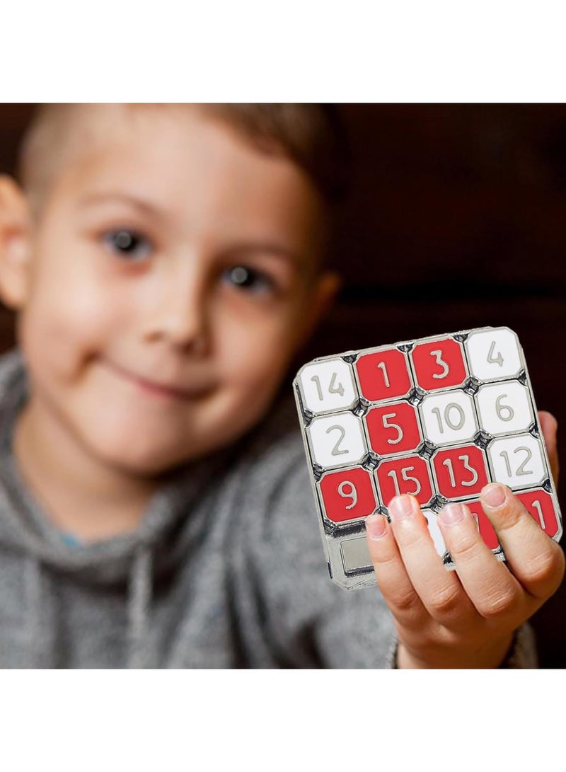 لعبة الألغاز المنزلقة بالأرقام، لعبة الألغاز المعدنية 15، لعبة تعليمية للأطفال والبالغين، تطور مهارات التفكير المنطقي وحل المشكلات والمهارات المعرفية - Image 4